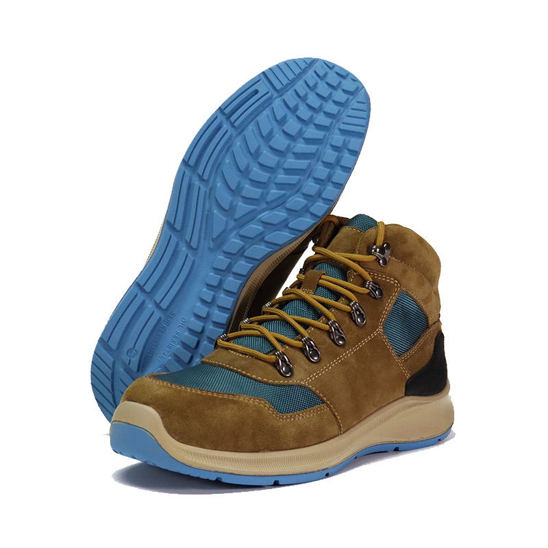 ரப்பர் அவுட்சோல் மெல்லிய தோல் நைலான் துணி வேலை செய்யும் காலணிகள்